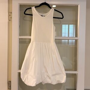 Zara White Bubble Hem Dress